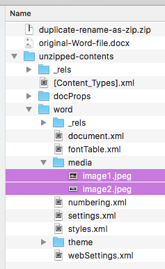get embedded images from a Word file